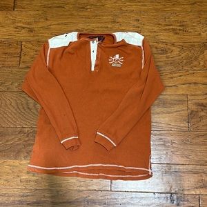 Coogi Waffle Knit Henley Rustic Orange Medium